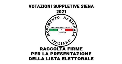 Movimento Nazionale Italiano: Raccolta firme per le Suppletive di Siena
