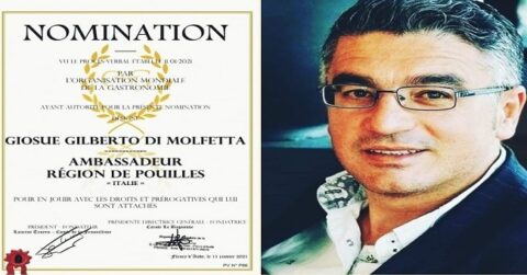 Organisation Mondiale de la Gastronomie nomina ambasciatore omg Italia