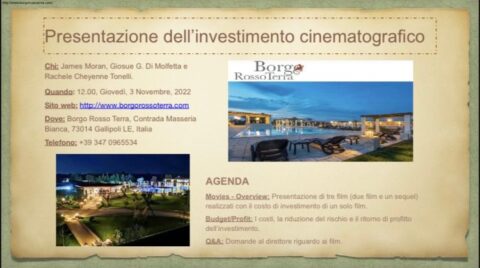 Presentazione dell'investimento cinematografico in Puglia e Salento