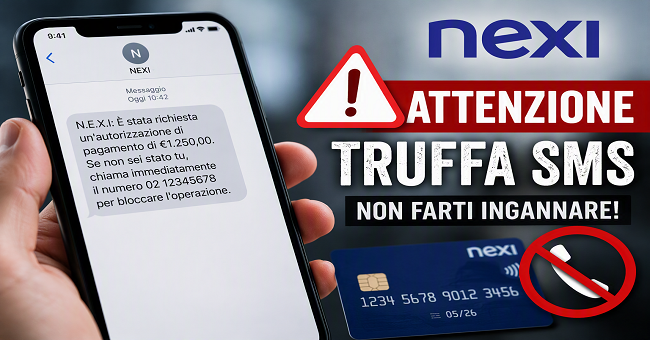 SMS NEXI: come riconoscere la truffa del finto pagamento